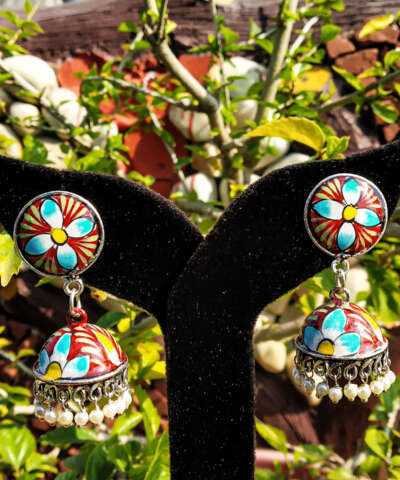 Hand Painted Floral Jhumka