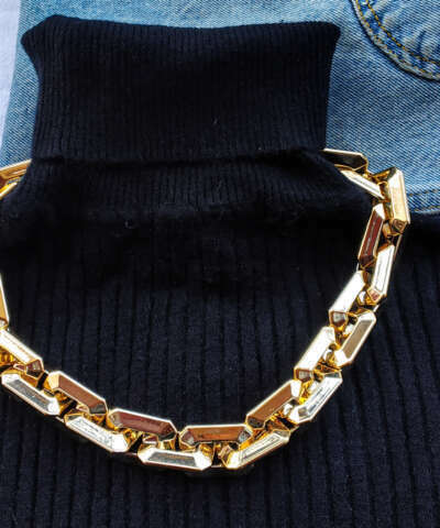 Gold Tone Trendy Link Chain